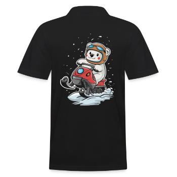 Ours polaire mignon sur motoneige - Polo Homme - noir - Dos - Kai (181cm)