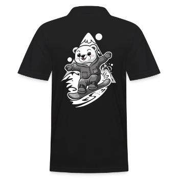 Ours snowboarder en montagne - Polo Homme - noir - Dos - Kai (181cm)