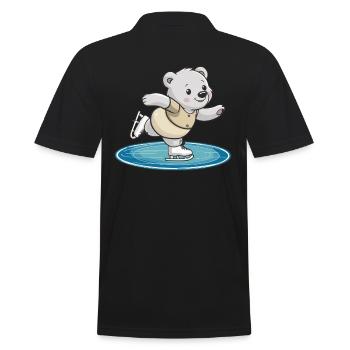 -skating bear on surface - Men's Polo Shirt - black - Back - Kai (181cm)