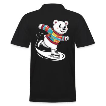 Ours polaire mignon patinage sur glace dans un pull coloré - Polo Homme - noir - Dos - Kai (181cm)