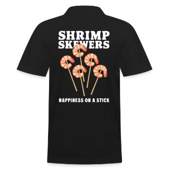 Shrimp Skewers Happiness On A Stick - Männer Poloshirt - Schwarz - Hinten - Kai (181cm)