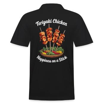 Teriyaki Chicken Glück am Spieß - Männer Poloshirt - Schwarz - Hinten - Kai (181cm)