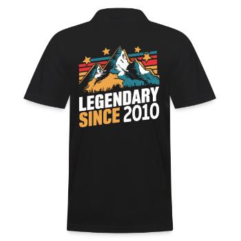 Legendary since 2010 Vintage Mountain Retro Mountains - Men's Polo Shirt - black - Back - Kai (181cm)