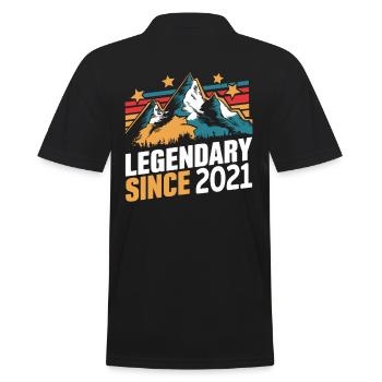 Legendary since 2021 Vintage Mountain Retro Mountains - Men's Polo Shirt - black - Back - Kai (181cm)