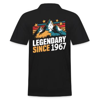 Legendary Since 1967 Vintage Mountain Retro Mountains - Men's Polo Shirt - black - Back - Kai (181cm)