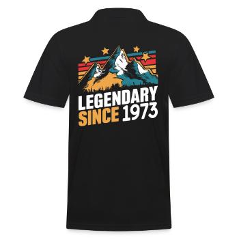 Legendary Since 1973 Vintage Mountain Retro Mountains - Men's Polo Shirt - black - Back - Kai (181cm)