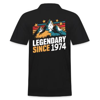 Legendary Since 1974 Vintage Mountain Retro Mountains - Men's Polo Shirt - black - Back - Kai (181cm)