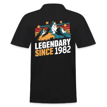 Legendary Since 1982 Vintage Mountain Retro Mountains - Men's Polo Shirt - black - Back - Kai (181cm)