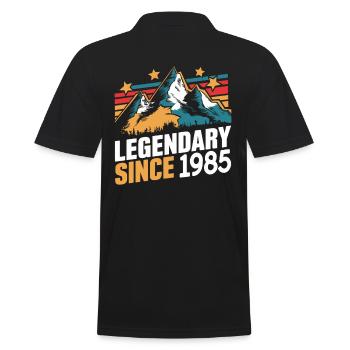Legendary since 1985 Vintage Mountain Retro Mountains - Men's Polo Shirt - black - Back - Kai (181cm)