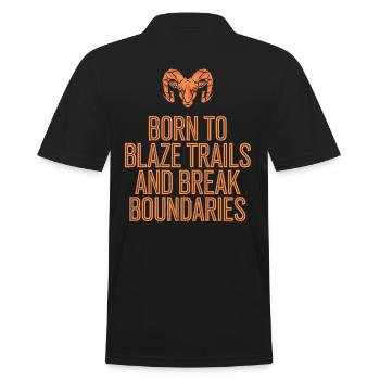 Aries Character Zodiac Sign Born Around Borders - Men's Polo Shirt - black - Back - Kai (181cm)