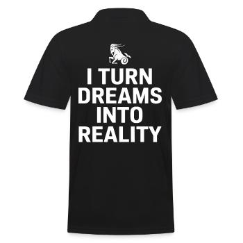 Capricorn zodiac sign: I make dreams come true - Men's Polo Shirt - black - Back - Kai (181cm)