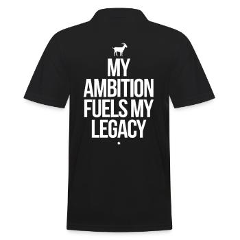 Steinbock Sternzeichen – Meine Ambition Treibt - Männer Poloshirt - Schwarz - Hinten - Kai (181cm)