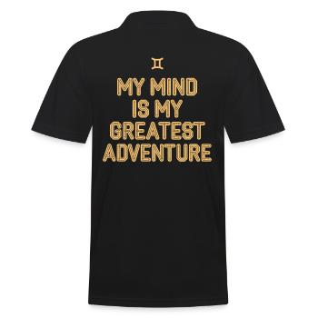 Gemini Zodiac Sign: My Spirit Is Mine - Men's Polo Shirt - black - Back - Kai (181cm)
