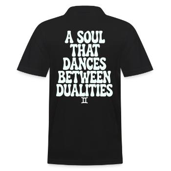 Gemini soul dancing between dualities - Men's Polo Shirt - black - Back - Kai (181cm)