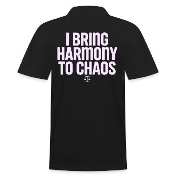 Libra Zodiac Sign: I Bring Harmony - Men's Polo Shirt - black - Back - Kai (181cm)