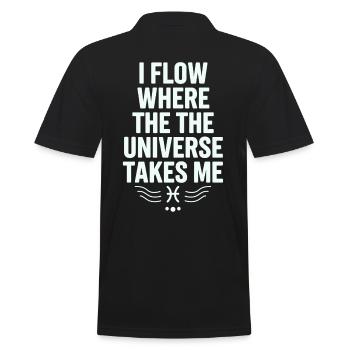 Ich Fließe Wo Das Universum Mich Hinführt Fische - Männer Poloshirt - Schwarz - Hinten - Kai (181cm)