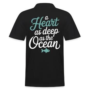 Fische Sternzeichen: Ein Herz So Tief Wie Der - Männer Poloshirt - Schwarz - Hinten - Kai (181cm)