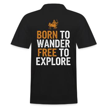 Signe du zodiaque Sagittaire : Né pour errer librement - Polo Homme - noir - Dos - Kai (181cm)