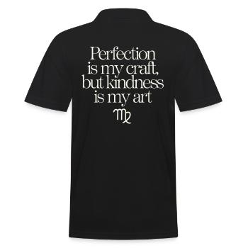 Jungfrau Sternzeichen: Perfektion Und - Männer Poloshirt - Schwarz - Hinten - Kai (181cm)