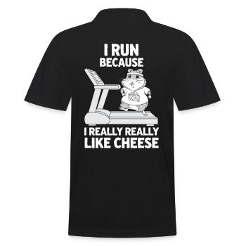 Je cours parce que j’aime vraiment, vraiment le fromage - Polo Homme - noir - Dos - Kai (181cm)