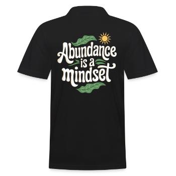 Abundance is a state of mind Quote - Men's Polo Shirt - black - Back - Kai (181cm)