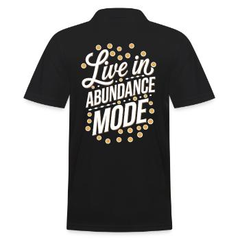 Live in Abundance Mode Manifest Quote - Men's Polo Shirt - black - Back - Kai (181cm)