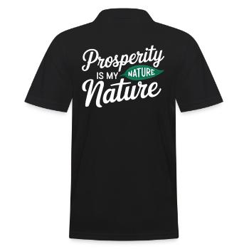 Manifestieren Von Wohlstand Zitat Natur - Männer Poloshirt - Schwarz - Hinten - Kai (181cm)