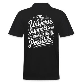 L’univers me soutient de toutes les manières - Polo Homme - noir - Dos - Kai (181cm)