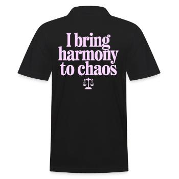 I bring harmony to chaos - Libra character - Men's Polo Shirt - black - Back - Kai (181cm)