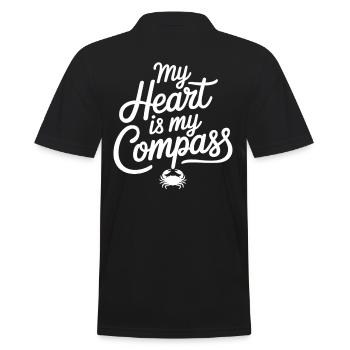 Cancer Zodiac Sign My Heart My Compass - Men's Polo Shirt - black - Back - Kai (181cm)