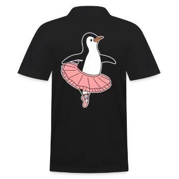 Pinguin Ballerina Im Tutu Tanz - Männer Poloshirt - Schwarz - Hinten - Kai (181cm)