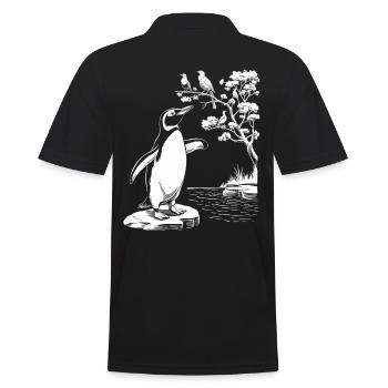 Vogelbeobachtung Pinguin Am Teich - Männer Poloshirt - Schwarz - Hinten - Kai (181cm)