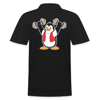 Pingouin avec haltères motif de fitness - Polo Homme - noir - Dos - Kai (181cm)