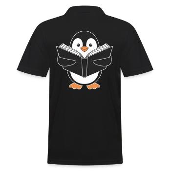 Pingouin mignon avec motif de livre - Polo Homme - noir - Dos - Kai (181cm)