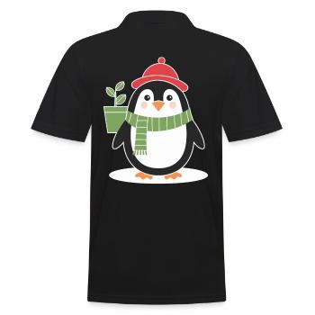 Gartenfreundlicher Pinguin für Gartenfreunde - Männer Poloshirt - Schwarz - Hinten - Kai (181cm)
