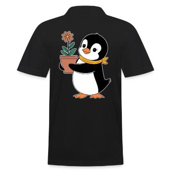 Pingouin de jardinage avec fleur pour - Polo Homme - noir - Dos - Kai (181cm)