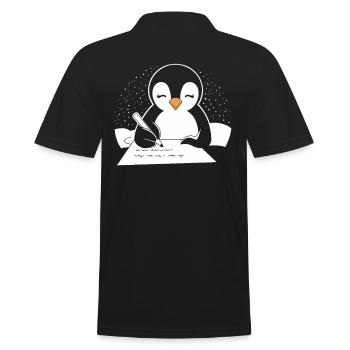 Penguin, Writer, Author, Creative - Men's Polo Shirt - black - Back - Kai (181cm)