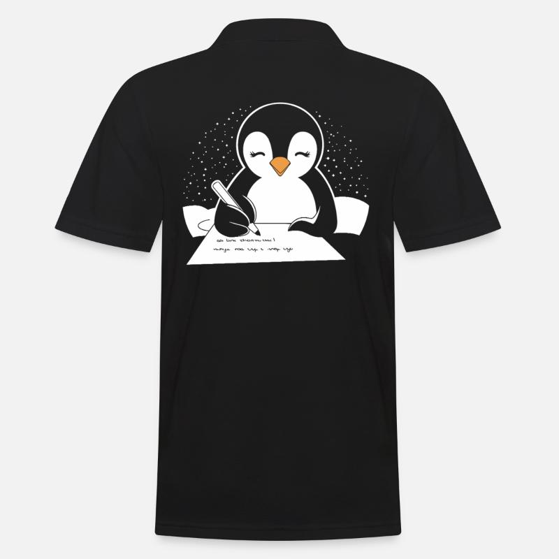 Pingouin, Écrivain, Auteur, Créatif - Polo Homme - noir
