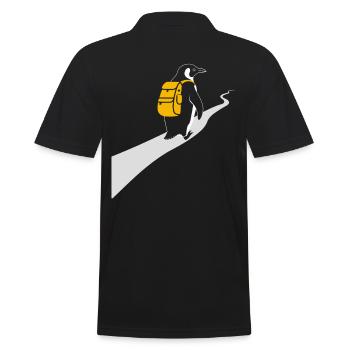 Pinguin hiking Hiking Hiker Abenteuer - Männer Poloshirt - Schwarz - Hinten - Kai (181cm)