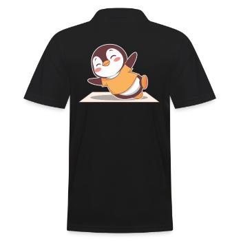 Happy Penguin Yoga Exercice Joie - Polo Homme - noir - Dos - Kai (181cm)