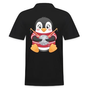 Motif de tricot pingouin mignon - Polo Homme - noir - Dos - Kai (181cm)