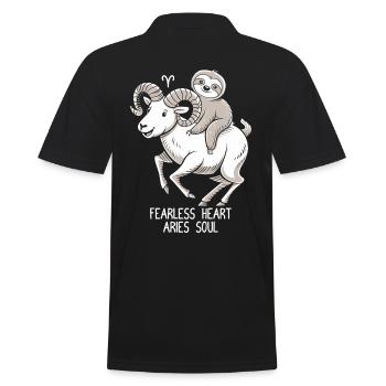Fearless Heart, Aries Soul Soth - Men's Polo Shirt - black - Back - Kai (181cm)