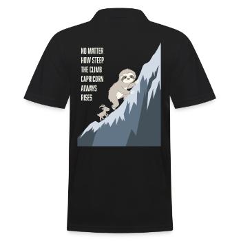 Steep Climb Capricorn Sloth Always Rising - Men's Polo Shirt - black - Back - Kai (181cm)