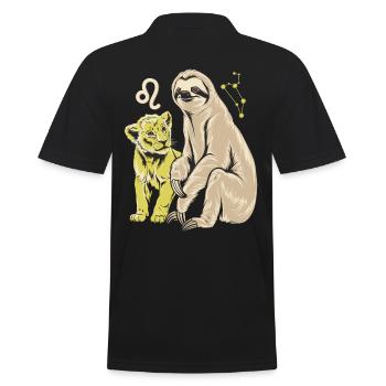 Aventure de paresseux du zodiaque Lion avec Leo - Polo Homme - noir - Dos - Kai (181cm)
