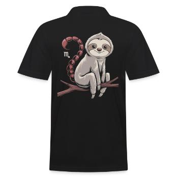 Cozy Scorpio Sloth for - Men's Polo Shirt - black - Back - Kai (181cm)