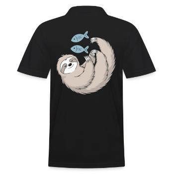 Signes du zodiaque paresseux Poissons Paresseux Art - Polo Homme - noir - Dos - Kai (181cm)