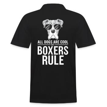 All dogs are cool but boxers rule funnier - Men's Polo Shirt - black - Back - Kai (181cm)