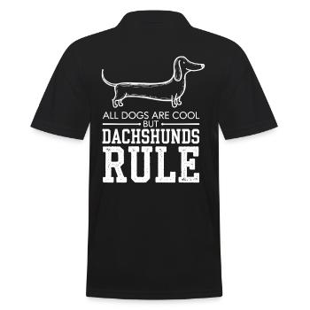 Alle Hunde Sind Cool Aber Dackel Regieren - Männer Poloshirt - Schwarz - Hinten - Kai (181cm)