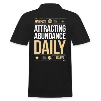 Daily Attraction Prosperity Quote - Men's Polo Shirt - black - Back - Kai (181cm)