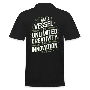 I am a vessel for unlimited creativity and - Men's Polo Shirt - black - Back - Kai (181cm)
